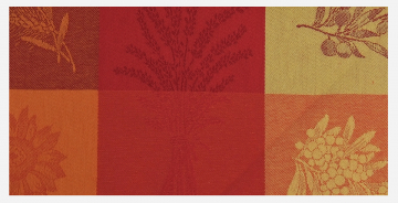 Скатерть желто-красно-оранжевая с тканым рисунком производителя Maison Gabel Biot (Франция)