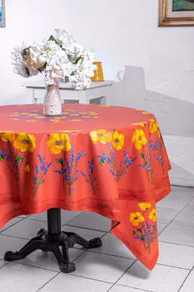 Скатерти для круглых столов "Коклико"с акриловым покрытием  производителя Tissus Toselli (Франция)