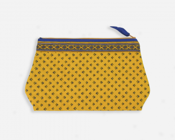 Косметички текстильные "Биот" желтые с синим  производителя Maison Gabel Biot (Франция)